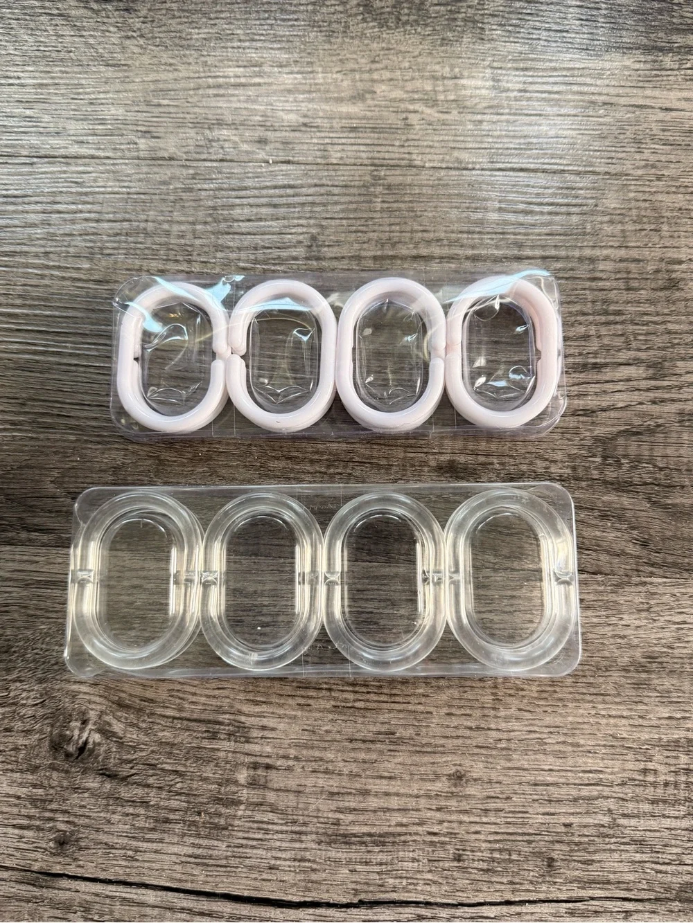 Amazon Light Pink and Clear Shower Curtain Rings - Oval Hooks (12 pack)